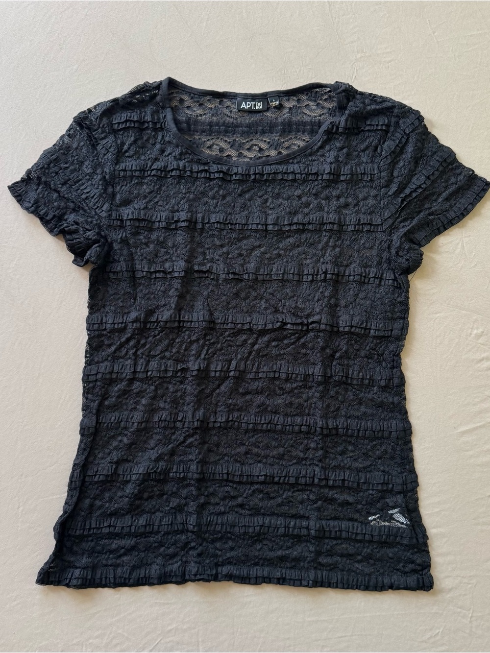 Apt. 9 gothic lace ruffle sheer top